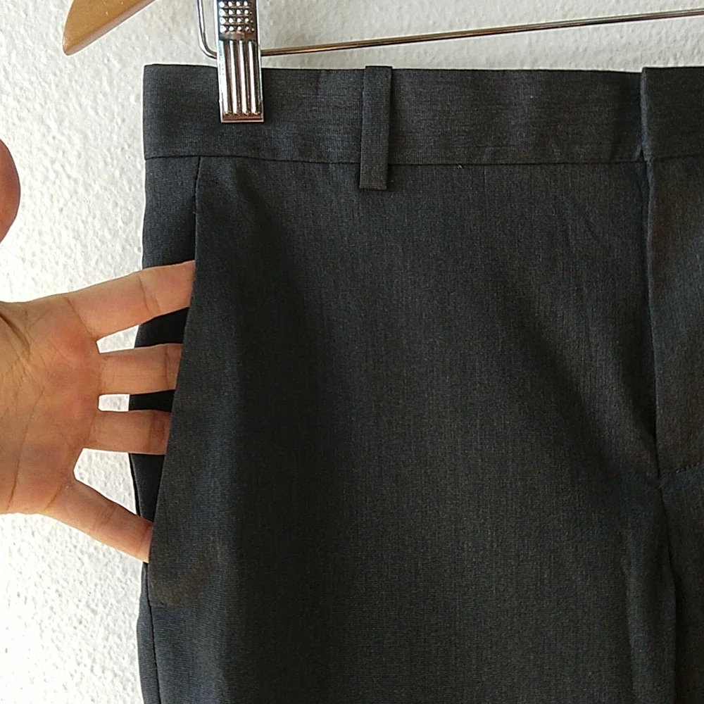 Dark Gray Slim Dress Pants Perry Ellis Portfolio 30 x 32 - Picture 3 of 8